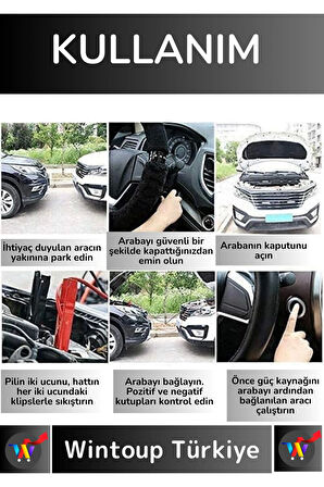 Premium Seri %100 Bakır Kalın Kablo 1200 Amper Güçlü Oto Acil Akü Takviye Hızlı Şarj Kablosu