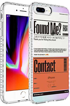 Apple iPhone 8 Plus Kılıf Airbag Kenarlı Renkli Desenli Elegans Silikon