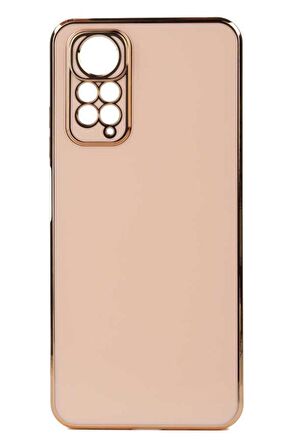 Xiaomi Redmi Note 12 4G Kılıf Kamera Korumalı Altın Kenar Tasarım Silikon