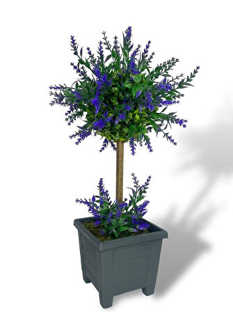 Bonsai Dekoratif Yapay Ağaç Mor Lavantalı Bonzai 48*25CM