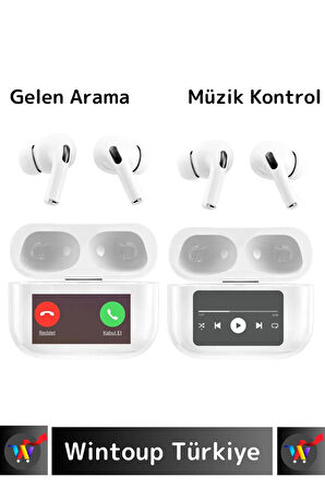 Özel iPhone 16 Pro Uyumlu OLED Ekran ANC/Arama Yanıtlama/Müzik Çalar Kulak İçi Bluetooth Kulaklık