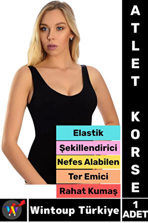 Özel Üretim Karın Bel Göğüs Şekillendiren Toparlayan Elastik Konforlu Ter Emici Kadın ATLET KORSE