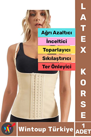 Özel Üretim Vücut Şekillendiren Toparlayan İncelten Ağrı Azaltan Ter Emici Kadın Askılı LATEX KORSE