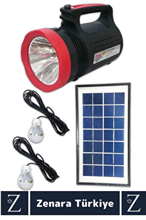 Kamp Avcı Deprem Solar Güneş Enerjili Uzun Çalışma Süreli Güçlü Beyaz Işık Şarjlı Fener Işıldak