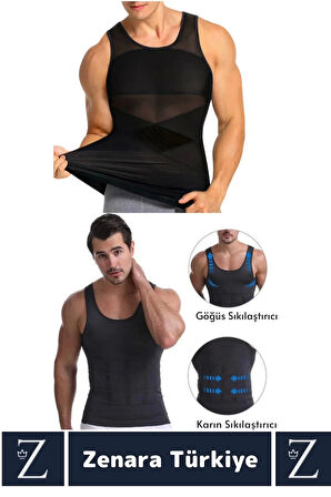 Özel Üretim Jinekomasti Dik Duruş Göbek Göğüs Toparlayan Sıkılaştıran Ultra Esnek Erkek Atlet Korse