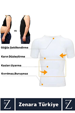 Özel Üretim Jinekomasti Dik Duruş Göğüs Göbek Toparlayan Sıkılaştıran Ultra Esnek Erkek Fanila Korse
