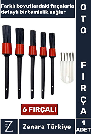 Dayanıklı Oto Araç Klima Koltuk Islak Kuru Kullanım Derin Temizlik Detaylı Temizlik Fırçası 6'lı Set