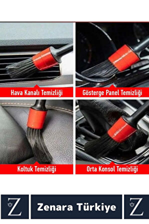 Dayanıklı Oto Araç Klima Koltuk Islak Kuru Kullanım Derin Temizlik Detaylı Temizlik Fırçası 6'lı Set