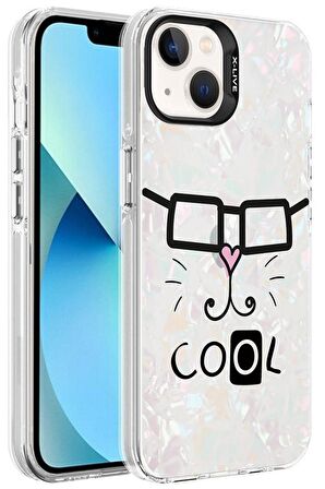 Apple iPhone 14 Kılıf Mermer Üzeri Lüx Desenli Marbello Kapak