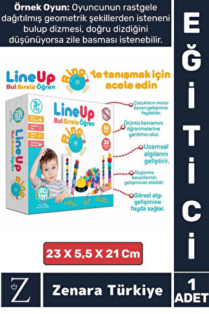 Eğitici Görsel Algı Dikkat Zeka Beceri Geliştiren Eğlenceli Zilli İpe Çubuğa Boncuk Şekil Dizme Oyun