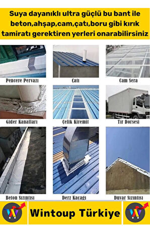 Ultra Güçlü Su Neme Dayanıklı Çok Amaçlı Montaj Onarım İzolasyon Tamir Bantı Sarı 48 Mmx10 Mt 10 Adt