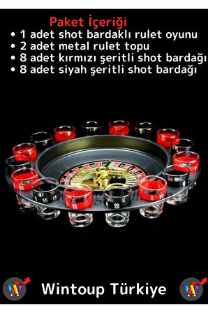 Premium Dekoratif 16 Shot Bardaklı Eğlence Parti Casino Yılbaşı Alkol Tekila İçki Rus Ruleti Oyunu