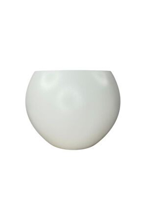 Küre Yuvarlak Top Vazo Dekoratif Saksı BEYAZ 25*20cm