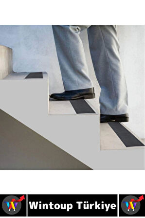 Ultra Güçlü Yapışkan İSG İş Yeri Kaygan Zemin Merdiven Siyah Kaydırmaz Bant 25 Mm X 10 Metre 2 Adet