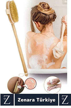 %100 Doğal Yumuşak Vücut Masajı Etkili Uzun Saplı At Kılı Duş BANYO FIRÇASI