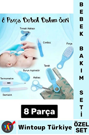 Kompakt Çok Fonksiyonlu Bebek Yenidoğan Hijyenik Temizlik Temel Kişisel Bakım 8 Prç BEBEK BAKIM SETİ