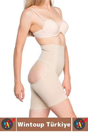 Özel Üretim Alt Karın Bel Toparlayan Sıkılaştıran Popo Şekillendiren Elastik POPO AÇIK PAÇALI KORSE
