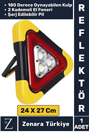 Dayanıklı USB Solar Enerjili Işıklı 2 Kademe El Feneri Döner Kulp Acil Durum Reflektörü İkaz Lambası
