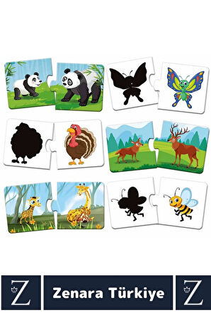 Çocuk Eğitici Zeka Görsel Algı Parça Bütün İlişkisi Düşünme Becerisi Eğlenceli 48 KART-İLK PUZZLE