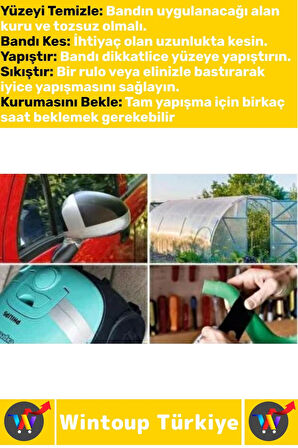 Uzun Ömürlü Su Nem Küfe Dayanıklı Çok Amaçlı SARI Montaj Onarım Tamir Bantı 48 Mm X 10 Metre 5 Adet