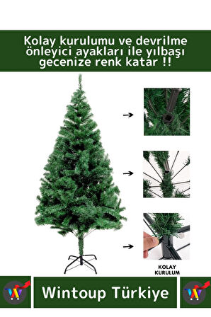 Premium Yüksek Kaliteli Sabitleyici Ayaklı New Year Parti Noel 3 Metre X 900 Dal Yılbaşı Çam Ağacı