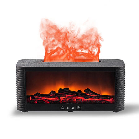 Şömine Görünümlü Aromaterapi Difüzörü – Alev Efektli Renkli LED Işık, Uzaktan Kumandalı, Zaman Ayarlı, Sessiz Buhar Makinesi