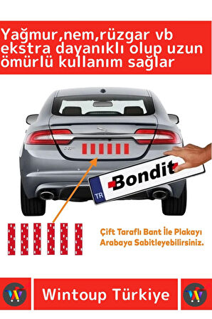 Premium Yağmur Rüzgar Neme Ekstra Güçlü Isıya Dayanıklı 9,5 X 3 Cm Çift Taraflı Plaka Bandı 12 Adet