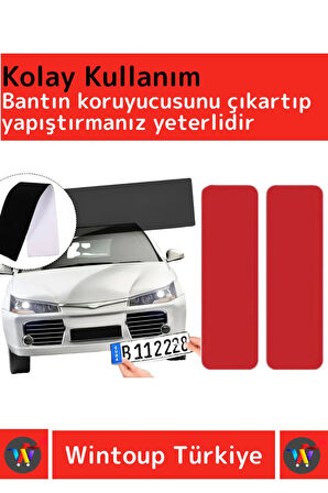 Premium Yağmur Rüzgar Neme Ekstra Güçlü Isıya Dayanıklı 9,5 X 3 Cm Çift Taraflı Plaka Bandı 12 Adet