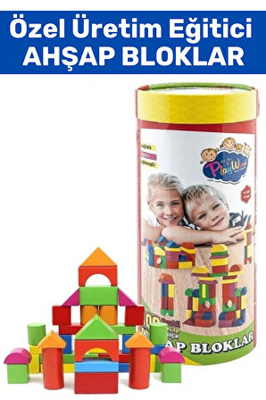 Özel Seri El Göz Koordinasyon Geliştirici Geometrik Şekil Öğretici Eğlenceli AHŞAP BLOKLAR 100 PARÇA