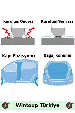 Özel Üretim Uzun Ömürlü Oto Araç Otomobil Gürültü Darbe Çizilme Önleyici Fosforlu Koruyucu Ped 10'lu