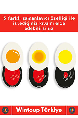 Özel Yüksek Kaliteli Yanmaz Erimez 3 Farklı Zamanlayıcılı Yumurta Pişirme Derecesi Aparatı Egg Timer