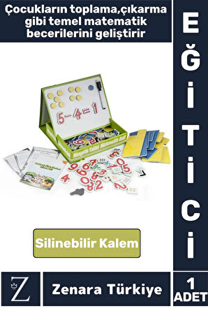 Eğlenceli Matematik Rakam Sayı Öğretici Silinebilir Yazı Kalemli Öğretici MANYETİK TABLET MATEMATİK