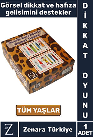 Eğitici Görsel Algı Hafıza Dikkat Koordinasyon Gelişimi Eğlenceli Oyun NEŞELİ KALEMLERLE DİKKAT