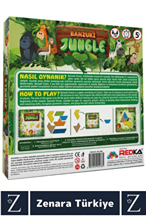 Eğitici Dikkat Hafıza Mantıksal Düşünme Problem Çözme Becerisi Geliştirici Eğlenceli BANZUKİ JUNGLE