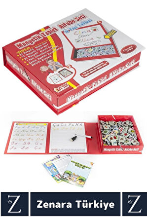 Eğlenceli Alfabe Dil Bilgisi Geliştirici Silinebilir Yazı Kalemli Öğretici MANYETİK TABLET ALFABE