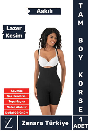 İz İç Göstermez Kaymaz Sıkılaştıran Şekillendiren Toparlayan LAZER KESİM Askılı Tam Boy Korse