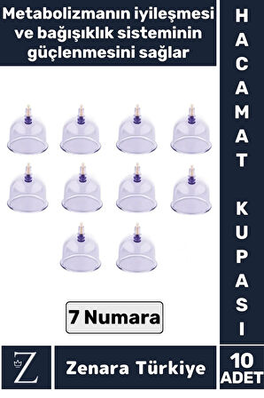 Yüksek Kaliteli Metabolizma Etkili Vakumlu Hacamat Kupası 7 NUMARA 10 ADET