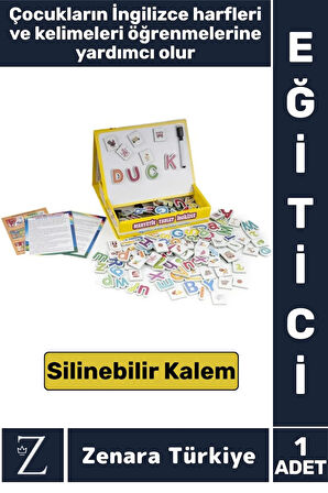 Eğitici Koordinasyon Harf Kelime Dil Öğreten Silinebilir Kalemli Eğlenceli MANYETİK TABLET İNGİLİZCE