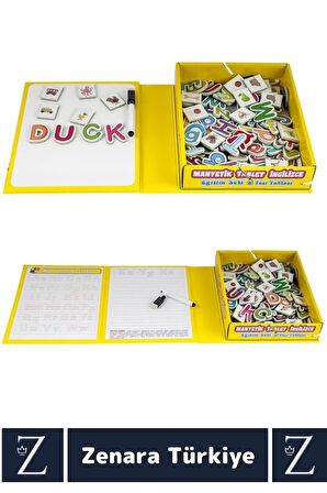 Eğitici Koordinasyon Harf Kelime Dil Öğreten Silinebilir Kalemli Eğlenceli MANYETİK TABLET İNGİLİZCE