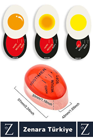 Premium Yanmaz Erimez 3 Farklı Zamanlayıcılı Haşlama Yumurta Pişirme Derecesi Egg Timer