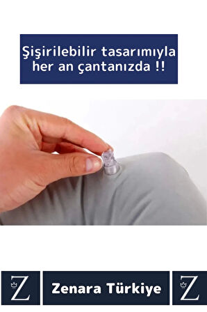 Kompakt Yüksek Kaliteli Şişirilebilir Çanta Boy Yolcu Seyahat Ense Boyun Ağrı Azaltan Boyun Yastığı