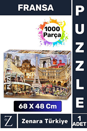 Premium Eğlenceli Eğitici Görsel Algı Problem Çözme Becerisi Çocuk PUZZLE 1000 Parça FRANSA