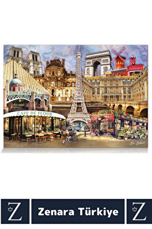 Premium Eğlenceli Eğitici Görsel Algı Problem Çözme Becerisi Çocuk PUZZLE 1000 Parça FRANSA