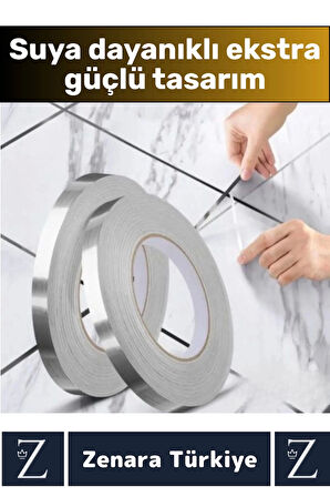 Premium Güçlü Kendinden Yapışkanlı Su Geçirmez Fayans Arası Şerit Derz Bant 0.5 Cm X 50 Metre 5 Adet