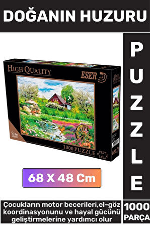 Premium Eğlenceli El Göz Koordinasyonu Motor Becerisi Geliştirici 1000 Parça Puzzle DOĞANIN HUZURU