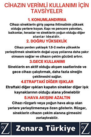 Premium Güçlendirilmiş UV Çift Florasanlı Zincir Askılı 16 Watt Sinek Kara Sinek Sivrisinek Öldürücü