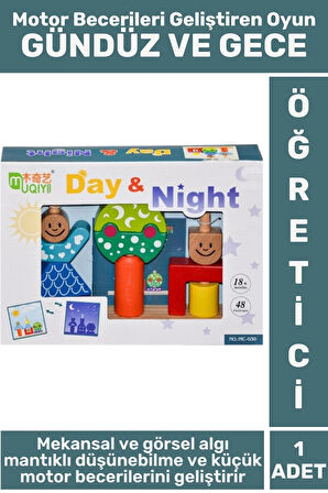 Eğitici Mekansal Görsel Algı Mantıklı Düşünme Küçük Motor Beceri Geliştiren Çocuk Oyun GÜNDÜZ GECE