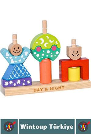 Eğitici Mekansal Görsel Algı Mantıklı Düşünme Küçük Motor Beceri Geliştiren Çocuk Oyun GÜNDÜZ GECE