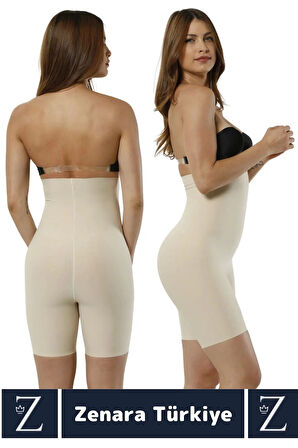 İz İç Göstermez Kaymaz Beden İncelten Sıkılaştıran Toparlayan LAZER KESİM Yüksek Bel Paçalı Korse