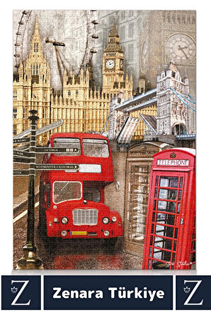 Premium Eğlenceli Eğitici Görsel Algı Problem Çözme Becerisi PUZZLE 1000 Parça LONDRA
